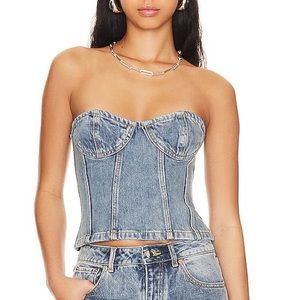 RONNY KOBO “SASHA” DENIM CORSET, SZ L